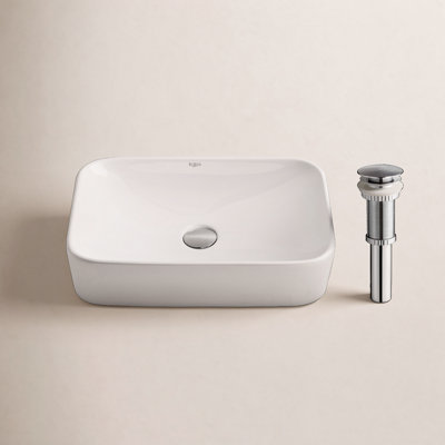 Ceramic Rectangular Vessel Bathroom Sink