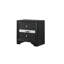 Modern Luxury 1Pc Glam 2-Drawer Nightstand End Table Pullout Jeweler Tray Silver Panel Bedroom Solid Wood Wooden Furniture