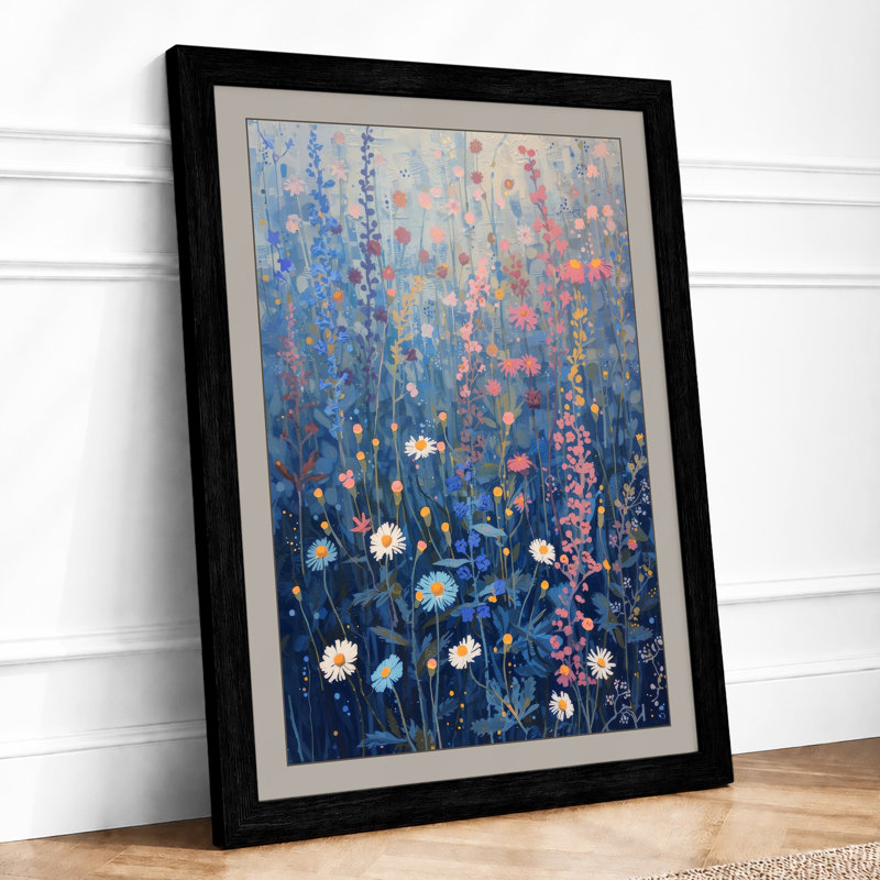 Wildflower Reverie Botanical - Framed Print, Black, A3 - 42.0 x 29.7 cm