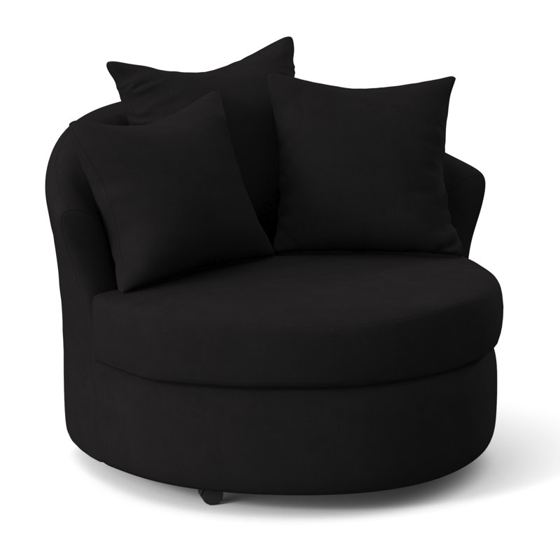 Fauteuil demi-tonneau Alsup, Noir bulldozer
