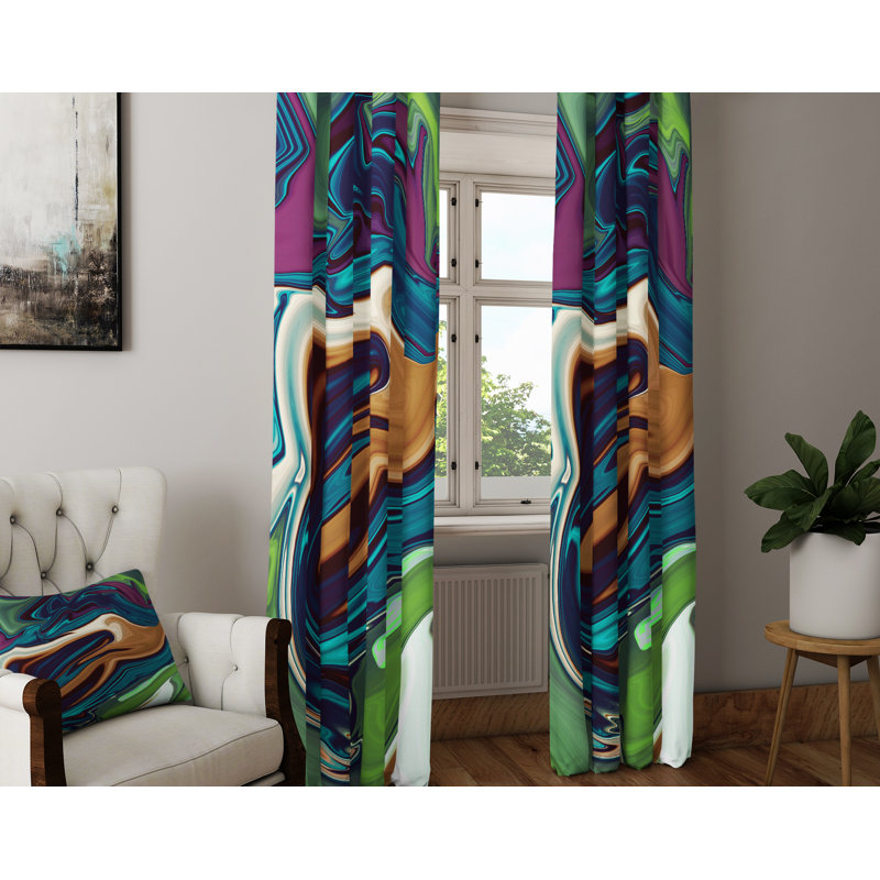 Semi Sheer Curtain Panel Pair, 20" W x 52" L