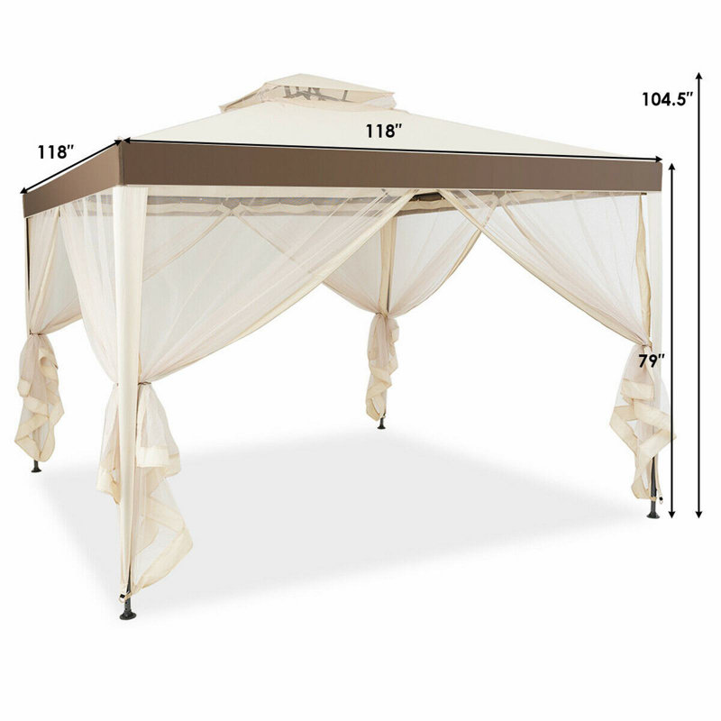 10 Ft. W x 10 Ft. D Steel Patio Gazebo