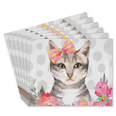 Charming Cat Polyester Masvingo Set of 6 - Home Decor