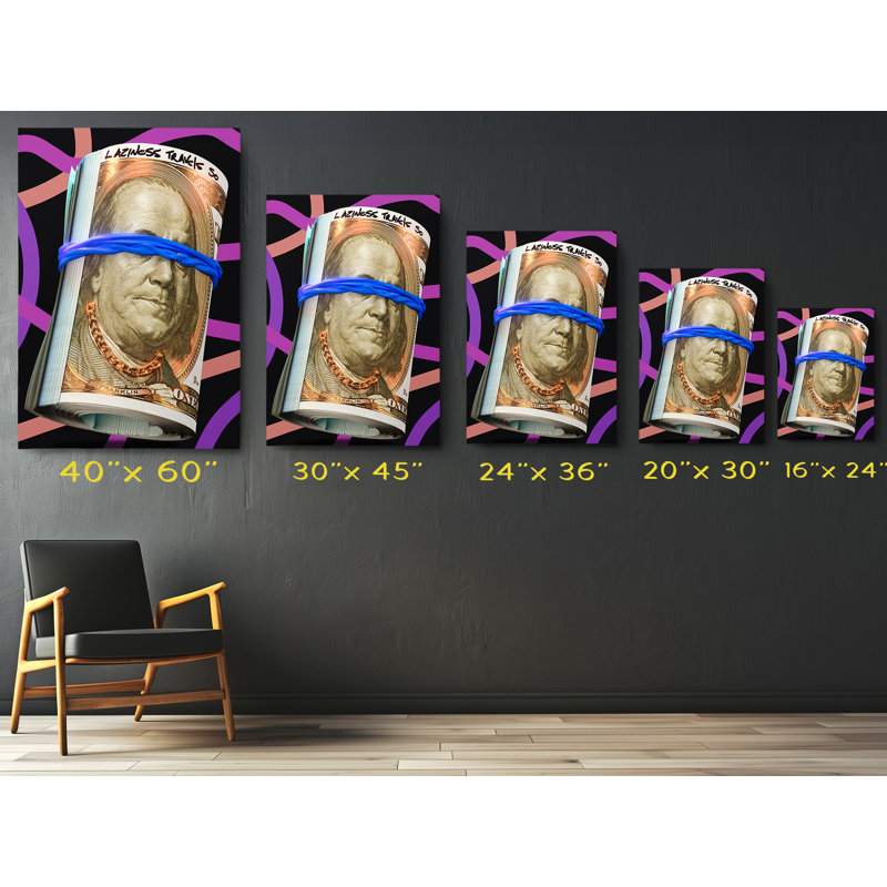 «Stack of argent Dollar Bills», reproduction d'art sur toile