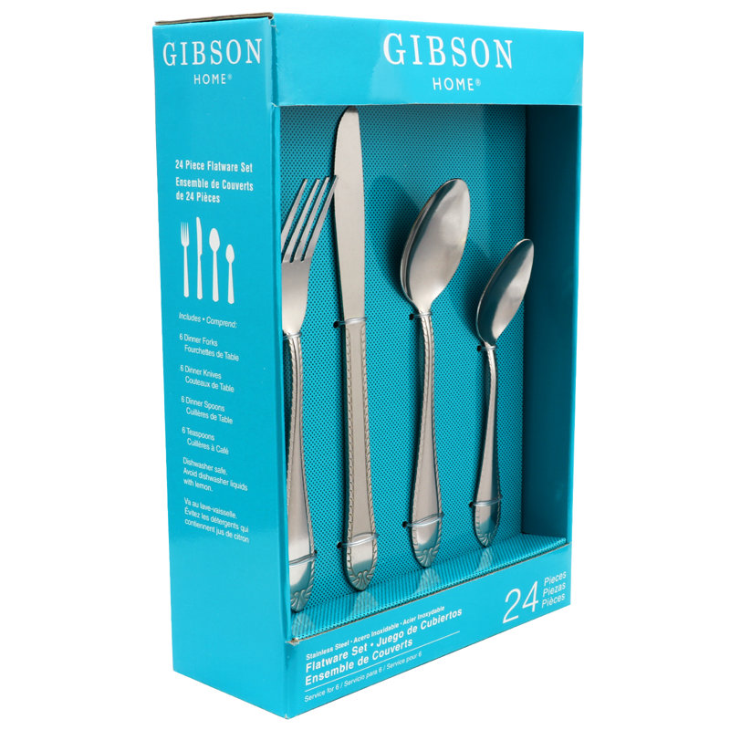 New Wilmington Polished Stainless Steel 24-Piece Flatware Set