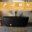 66,98 po X 30,7 po Baignoire de trempage autoportante à surface solide avec drain de couleur unie en noir-125044971