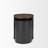 Sola Nesting Accent Tables with Matte Black Metal Bases and Medium Brown Tabletops