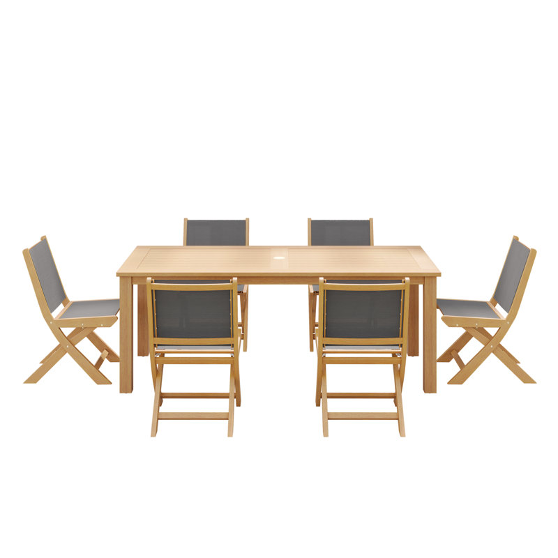 Ensemble de salle à manger rectangulaire pour 6 personnes 78,74 po Alanson, Gris foncé