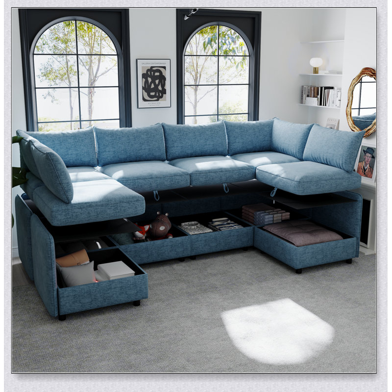 Armless Seat for Modular Sectional Sofa with Spacious Storage, Perfect for Modern and Functional Living Spaces.