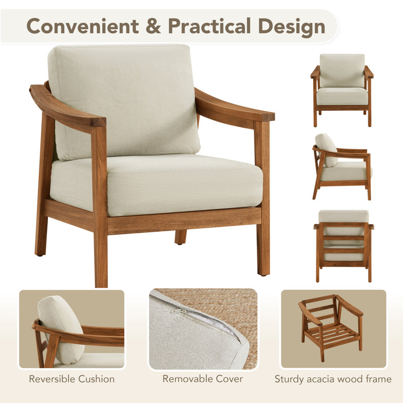 Acacia Wood Outdoor Armchair