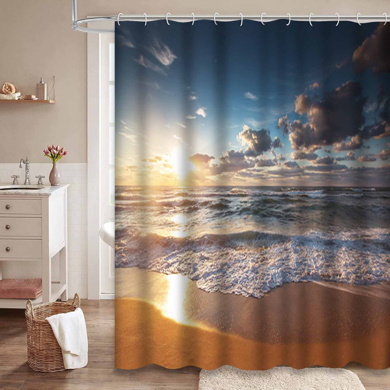 Magnifique rideau de douche avec 12 crochets, L 72 po x l 72 po