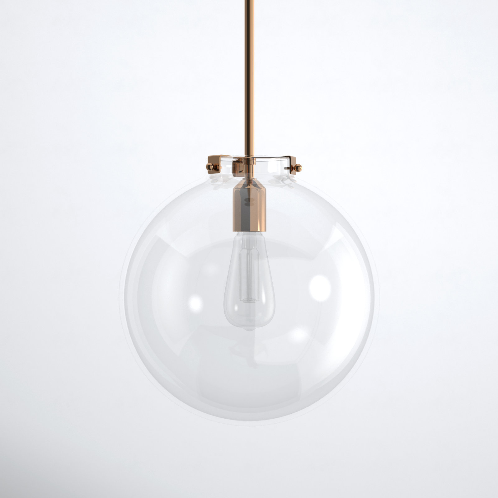 Catryn Single Light Glass Dimmable Pendant, Satin Brass