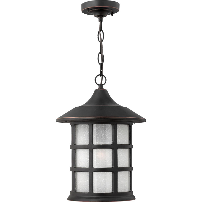Freeport 1-Light Outdoor Hanging Lantern, Incandescent, Oil Rubbed Bronze
