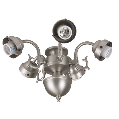 Compact Fluorescent Decorative Scroll 5-Light Universal Ceiling Fan Light Fitter
