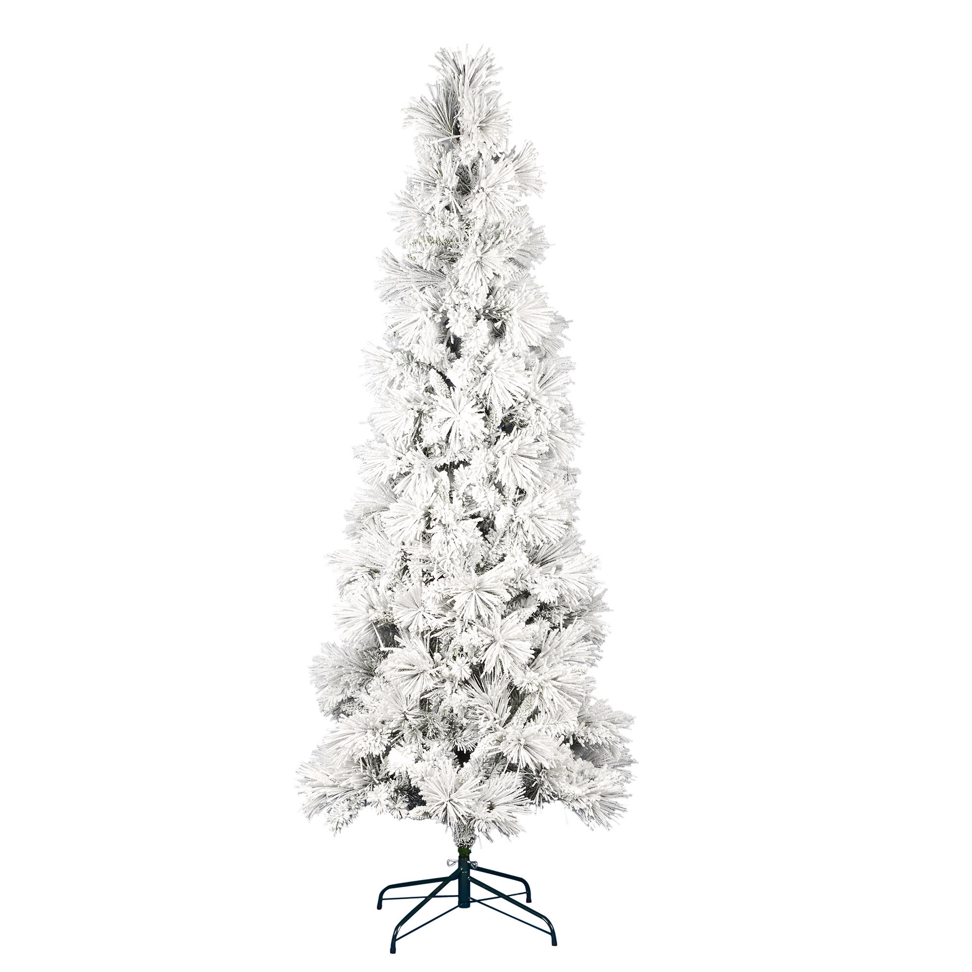 The Holiday Aisle® Flocked Atka Pine Slim Artificial Christmas Tree