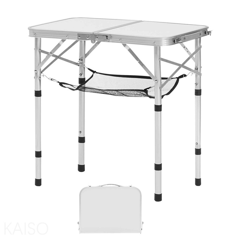 Table de camping pliante 2 pieds, Argent