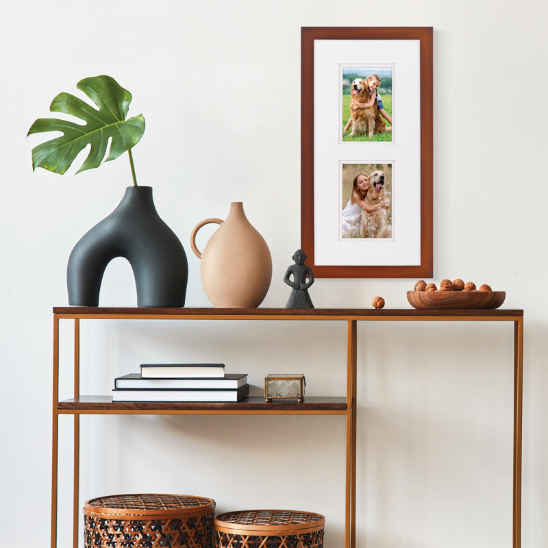 Arindra Double Photo  5x7 Collage Picture Frame, Brown