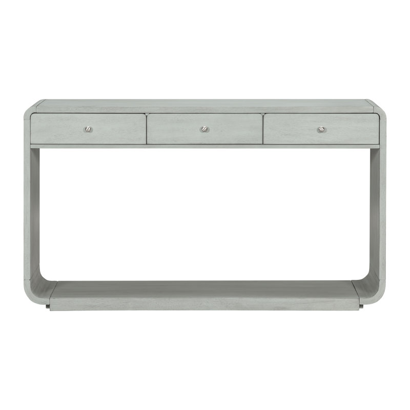 Console 55 po pour hall d'entrée avec 3 tiroirs, Sage Green