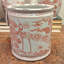 Pot de fleurs rond en porcelaine rouge antique à motif d'oiseau