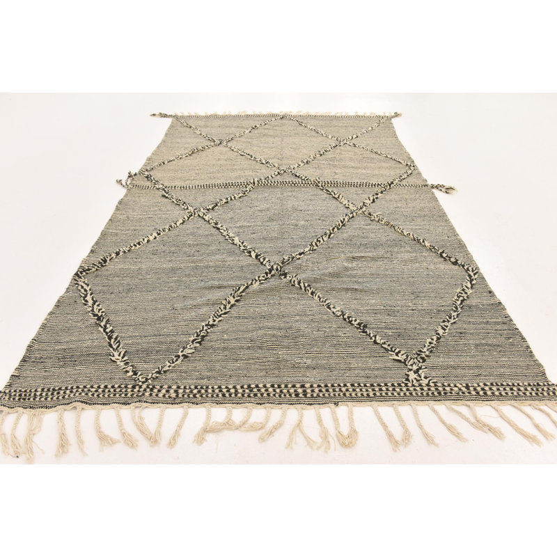 Tapis noir et blanc Mosser