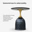 Table d'appoint Bridgeview - Table d'appoint ronde avec plateau en faux marbre et base piédestal en métal