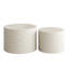 Élégante table basse gigogne minimaliste, motif en nid d'abeille, ronde moderne pour la chambre à coucher, beige (2 pièces), capacité de charge de 110 lb, facile à nettoyer, aucune table d'assemblage requise, polyvalente et-121070613-121070612