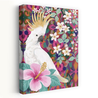 Cool Cockatoo Bird Flower Tropical Art