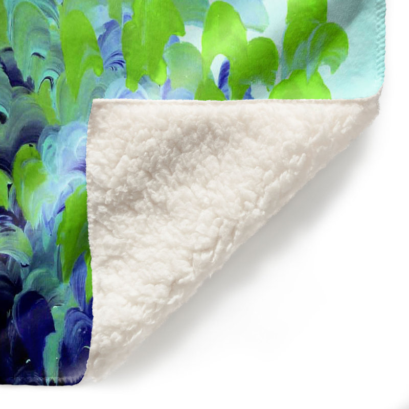 Couverture sherpa doux vert couleur, l 68 po x L 80 po