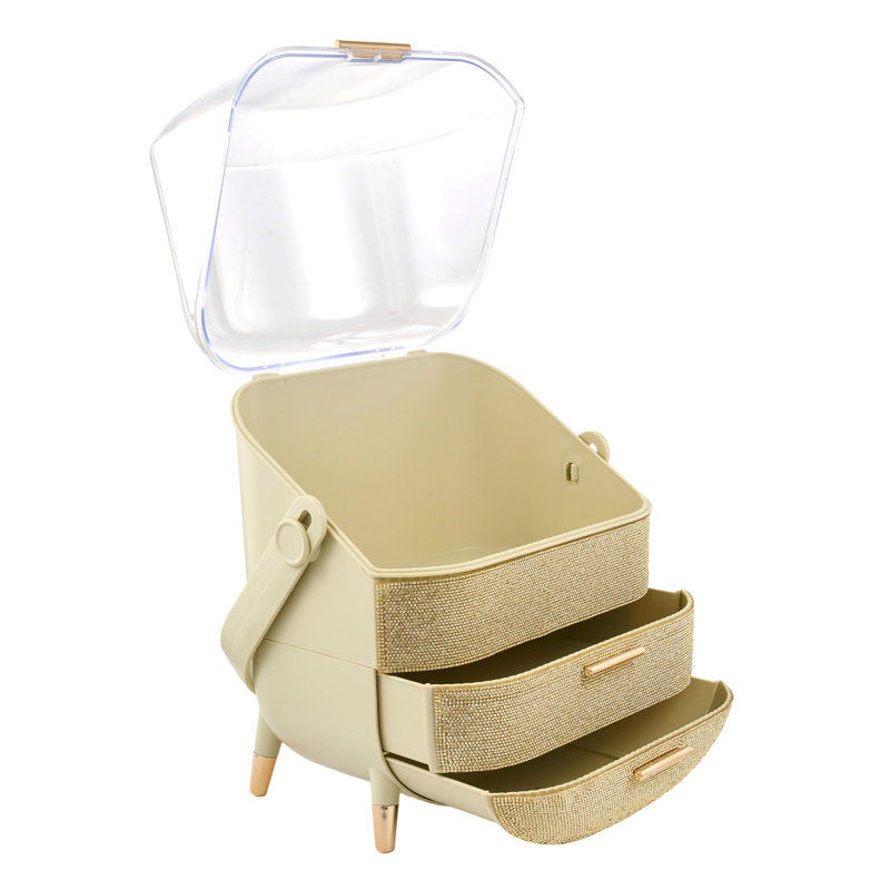 HIPS；Rhinestone Makeup Organiser, Beige