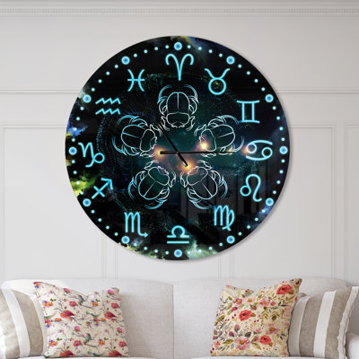 Astrology with scarabs - Modern wall clock