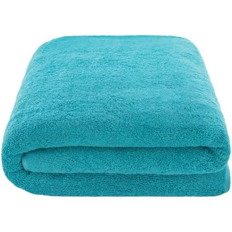 Oversized Bath Sheet 40X80 Extra Large For Bathroom, 600 GSM 100% Cotton Turkish Jumbo Bathsheet Towels For Adults, Aqua Blue Bath Sheet