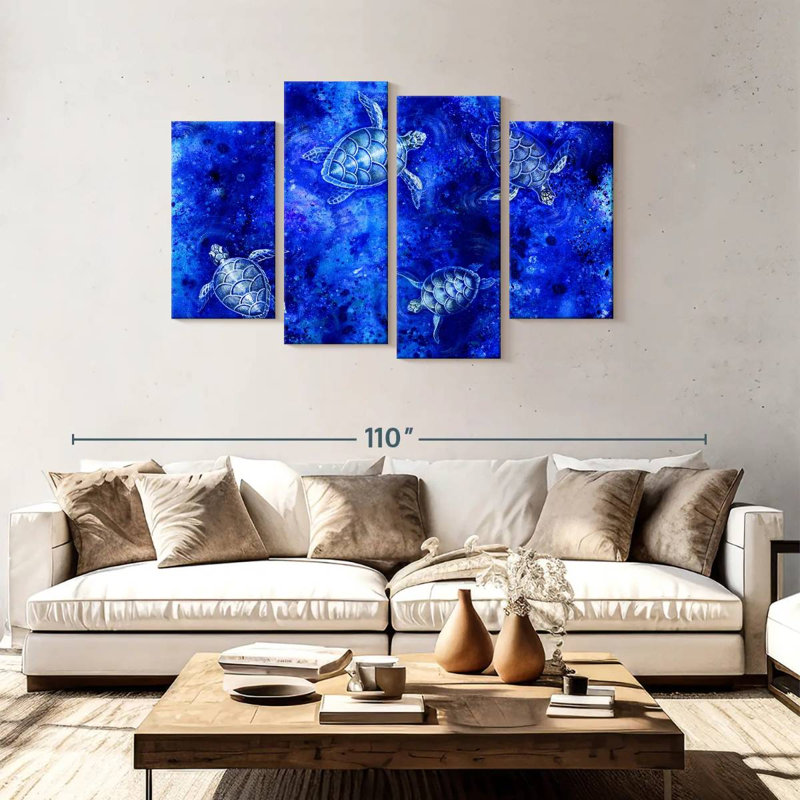 Acrylique de tortue de mer Brampt, H 48 po x l 75 po