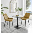 Marble Effect Round Dining Table and 2 Upholstered Dining Chairs