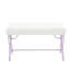 Banc avec support en métal mauve - siège en similicuir blanc, motif de papillon pour différentes pièces, base de coussin, motif, espaces