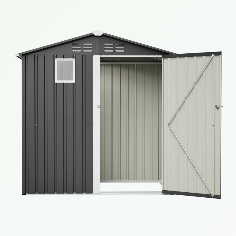 Remise de rangement extérieure en métal avec petite fenêtre et évent