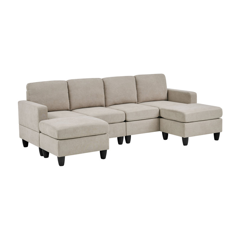 Canapé modulaire avec méridienne large de 101 po et repose-pieds Ranjeeta