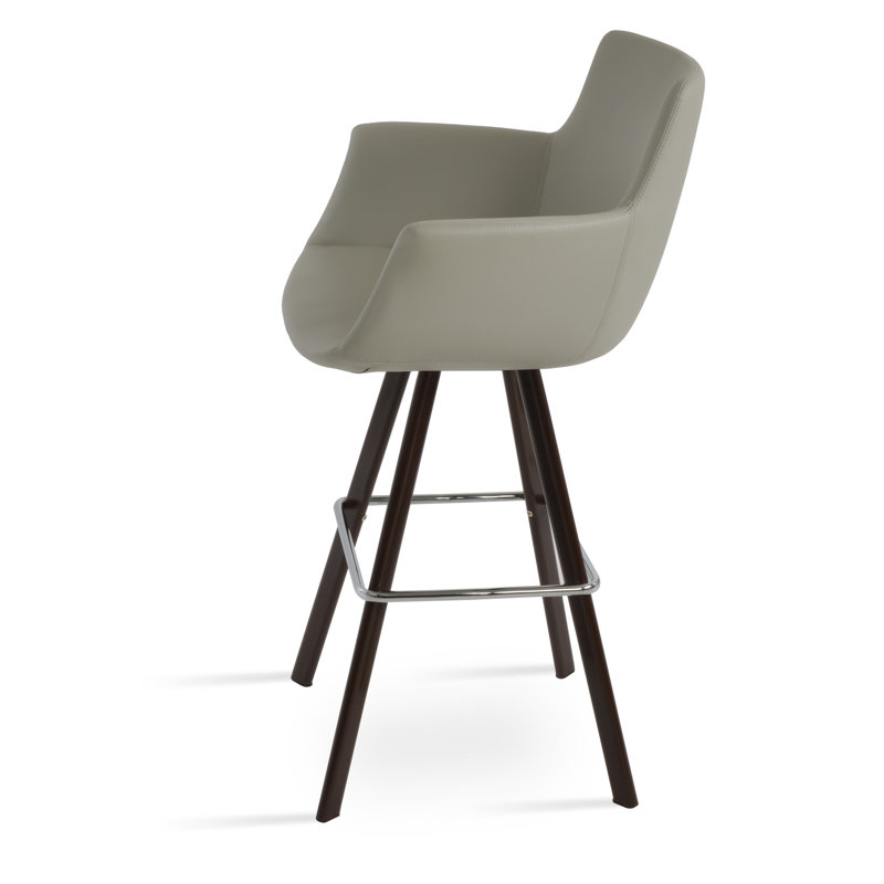 Bottega Sword Bar & Counter Stool, Light Grey, Walnut, Counter Stool (24" Seat Height)