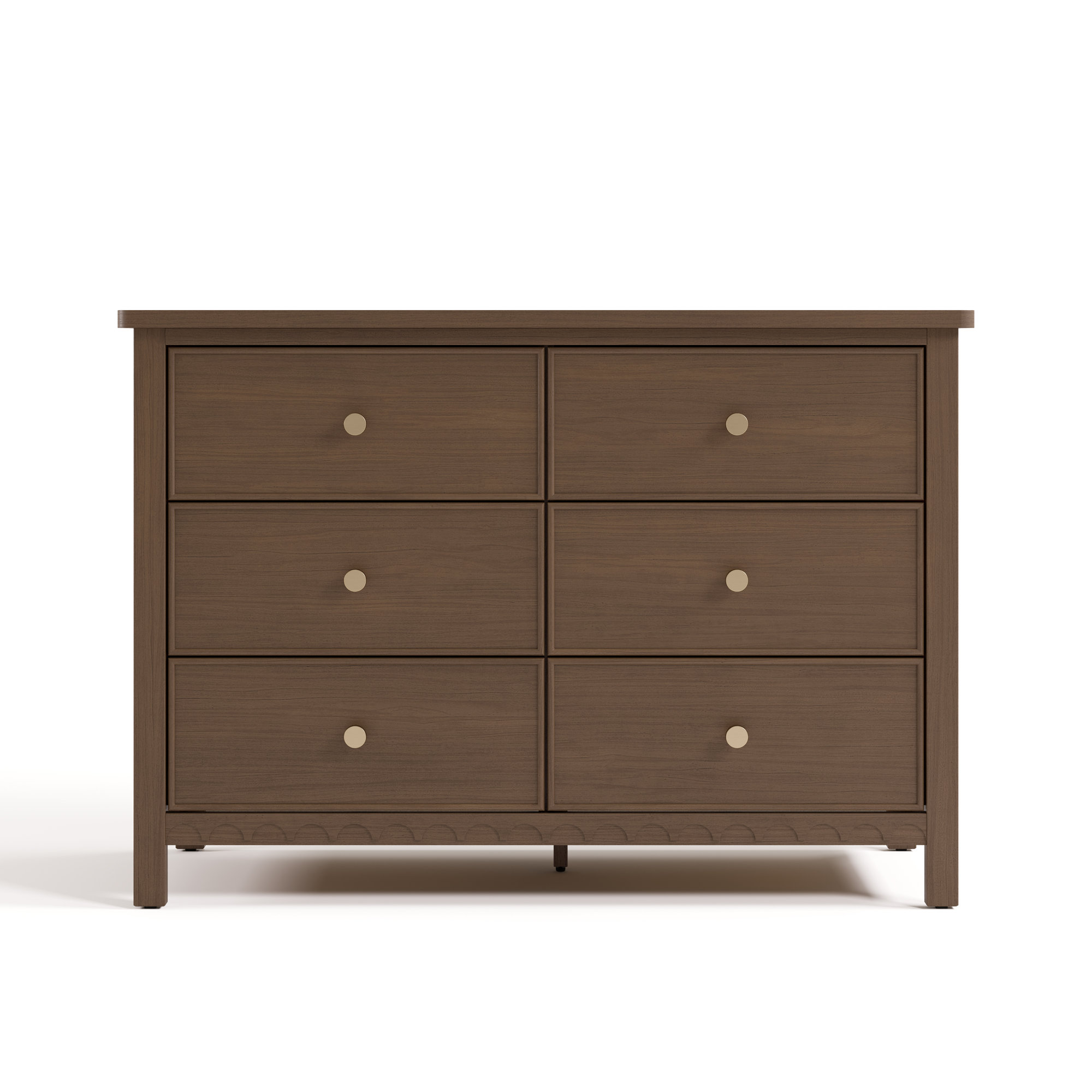 Sasha 6 Drawer Double Dresser, Hazelnut