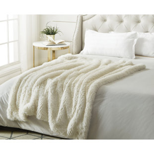 Mir Faux Lamb Fur Throw Reverse Micromink 50" x 60"