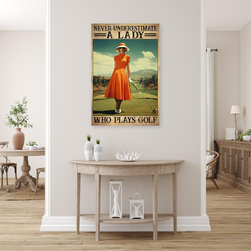 «A Lady Who Plays Golf» sur toile, H 36 po x l 24 po x P 1,25 po