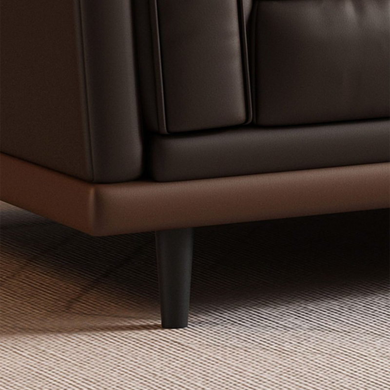 Canapé standard en cuir véritable couleur café, H 33,46 po x l 62,99 po x P 34,65 po