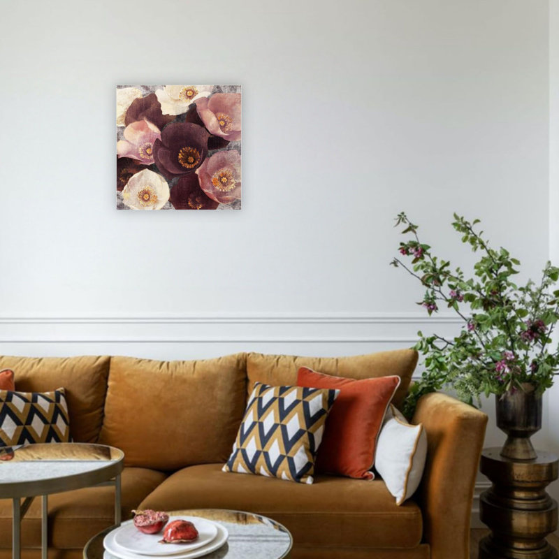 Rose, impression sur toile prune de qualité supérieure, art mural 24 x 24 po