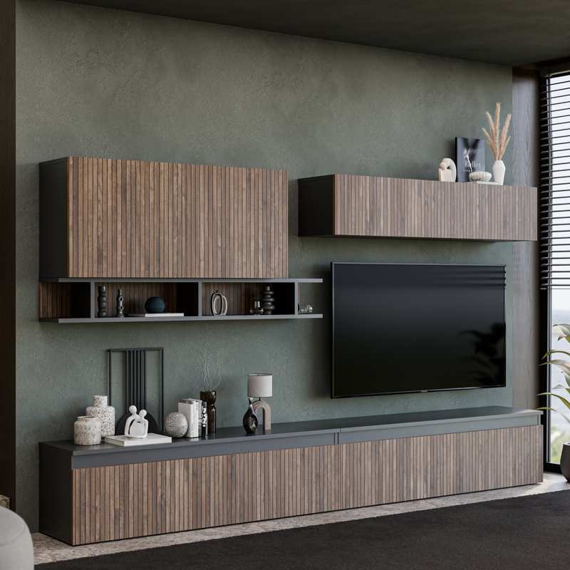Toronto Modular Entertainment Centre, Black;Brown