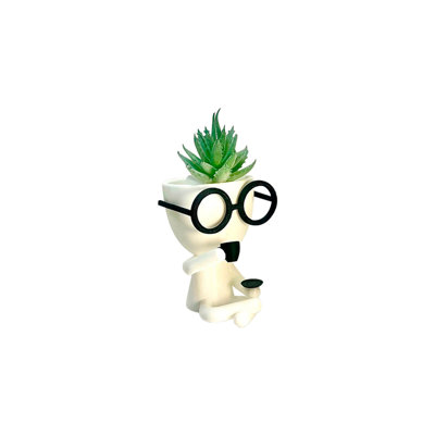 People Coffee, Succulent Planter, Bicycle Planter - Plat Pot With Drainage - People Planter - Cute Planter