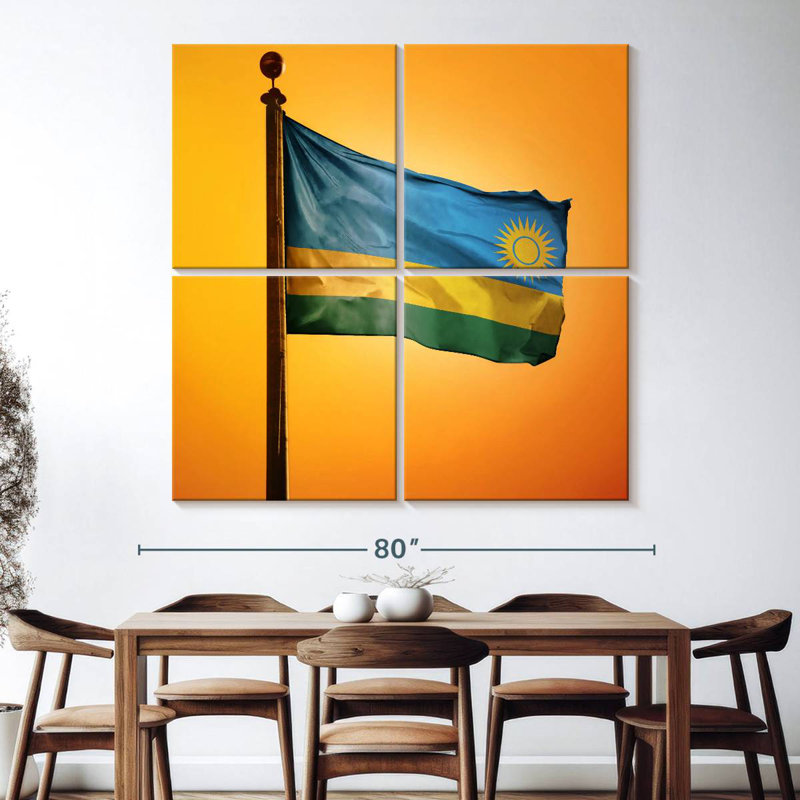 Borges Rwanda Flag Sunset, 74" H x 74" W