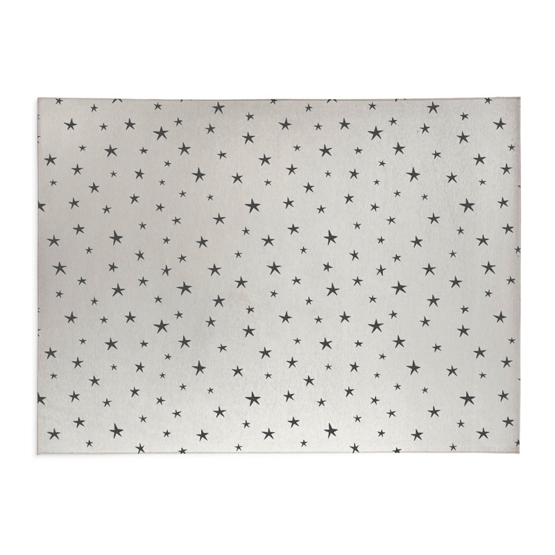 Tapis de cuisine antidérapant Starry Night, Rectangulaire 3 pi x 5 pi, Ivoire/gris anthracite