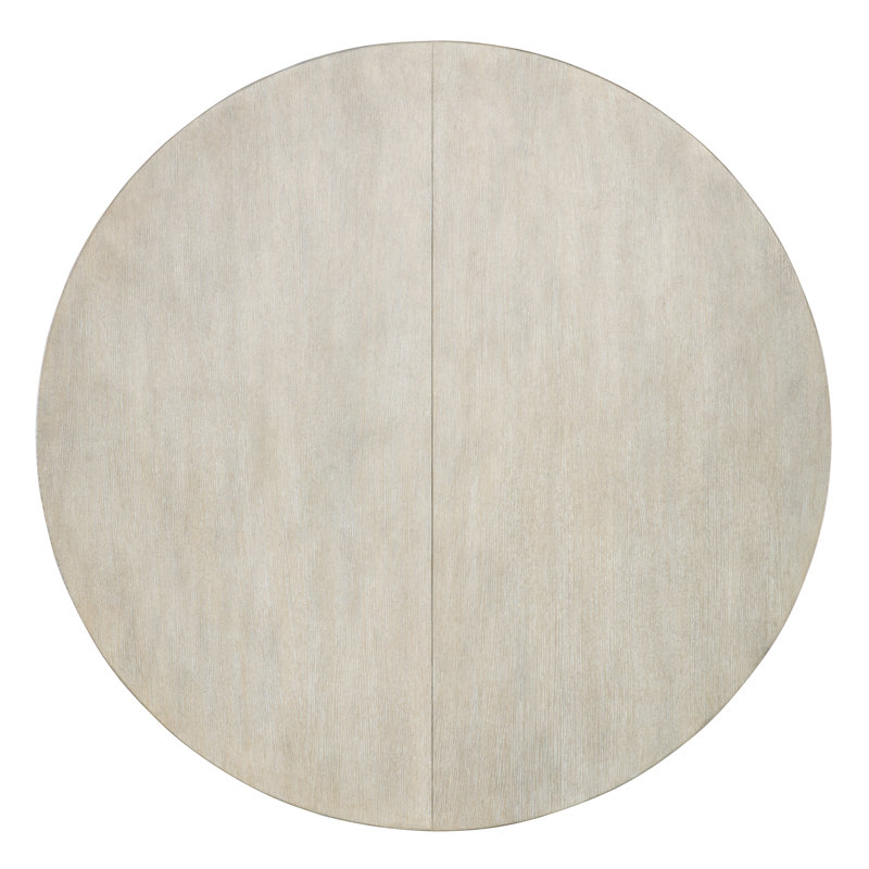 Modern Light Brown Oak Extendable Round Dining Table