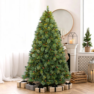Arbre de Noël artificiel pré-éclairé avec lumières DEL