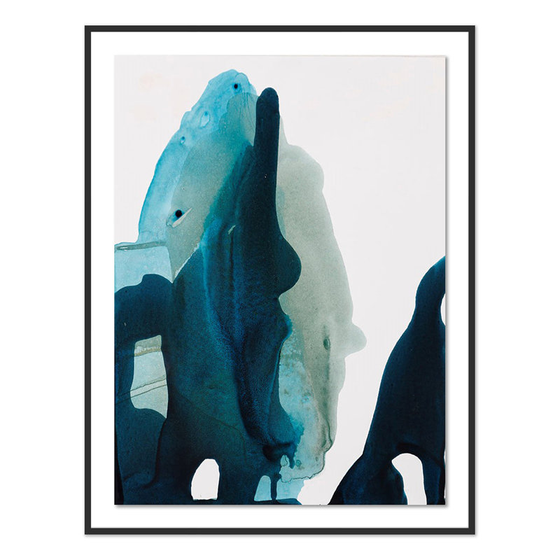 Blue Abyss IV Painting by Kim Whiteside, Black, 60" H x 46" W x 2.5" D