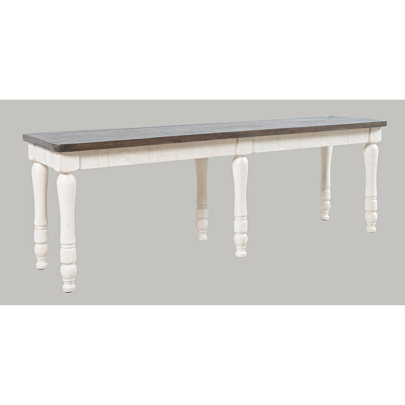 Karley Rustic Solid Wood Bench, Vintage White